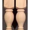 Gambe in legno per tavoli con parte inferiore curvata e massiccia, TH203