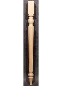 Gambe per tavoli legno decorate con lunghi solchi sulla parte conica, TH247