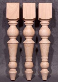 Gambe tornite per tavoli legno con motivi a sfera e ad anello, TH260